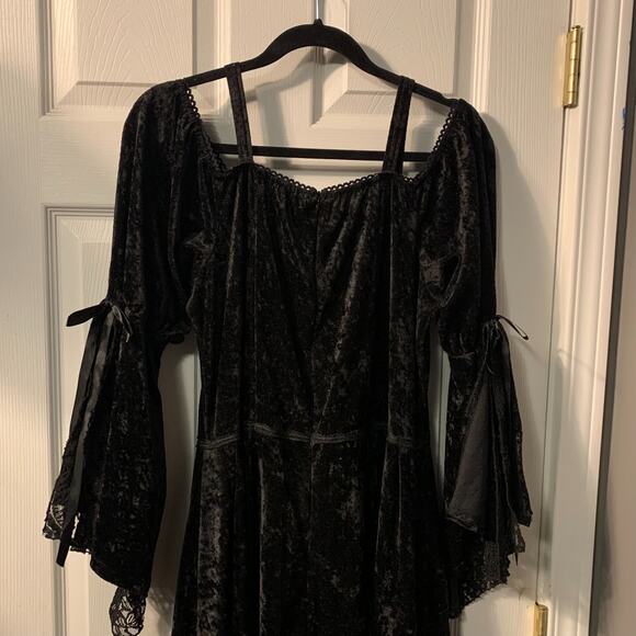Lip Service Women's Whimsigoth Crushed Velvet Maxi Dress Size 1X Corset Witchy - Picture 5 of 16